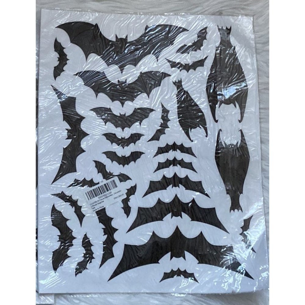 Halloween Bats Spiders Webs Window Cling Decorations